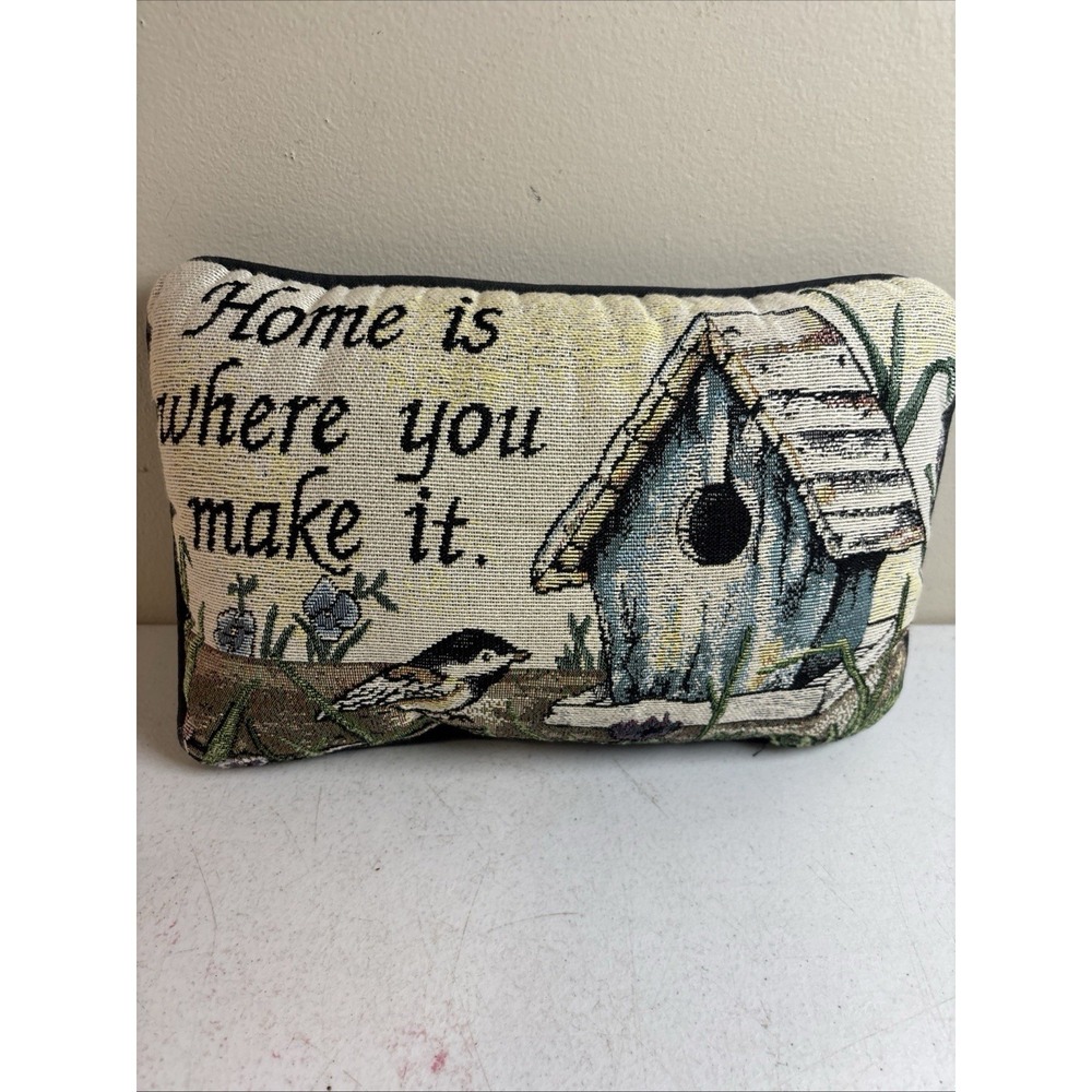 HOME IS WHERE YOU MAKE IT Rectangle Tapestry Pillow 12x8 Cottagecore
